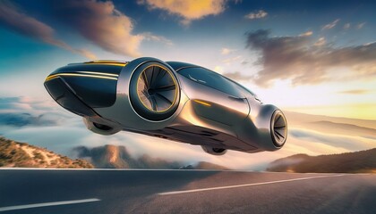 하늘을 나는 미래형 자동차의 외형