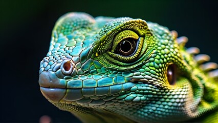 Fototapeta premium Intricate Close-Up of a Lizard's Face.