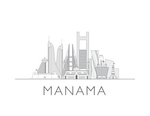 Fototapeta premium Manama Bahrain skyline cityscape vector illustration