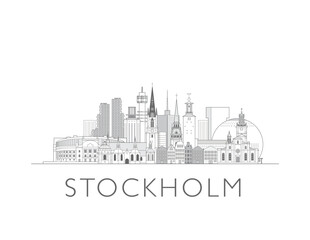 Obraz premium Stockholm skyline cityscape vector illustration