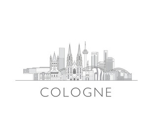 Obraz premium Cologne skyline cityscape vector illustration