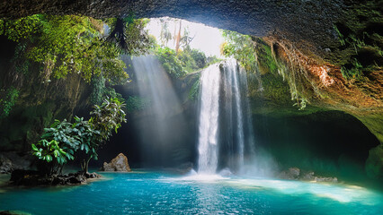 waterfall in the jungle