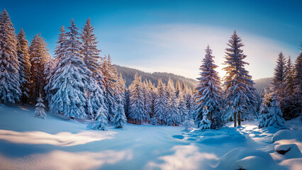 snow covered trees