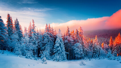 sunrise in the mountains