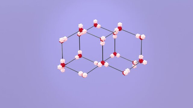 Model Crystal Ice Lattice 3D animation.