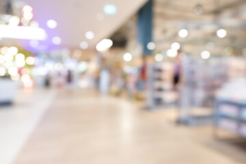 Fototapeta premium Shopping blur people mall inside of background out of focus.