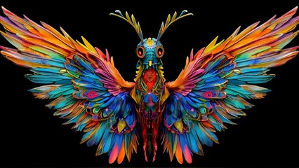 Obraz premium Vibrant Bird with Stunning Wings.
