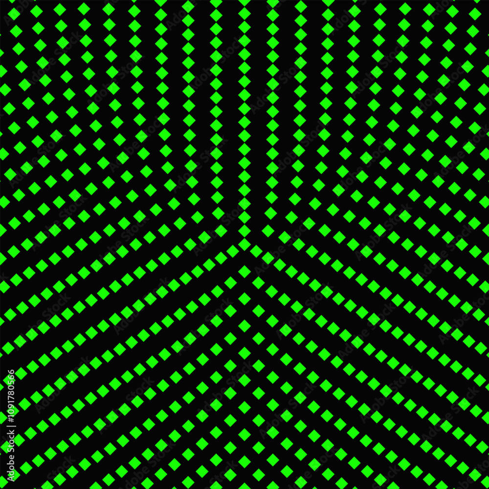 Poster geometrical round square pattern background - abstract green and black vector graphic design from sm