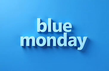 Blue Monday text on blue background