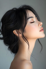 Elegant woman with serene expression