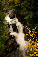Waterfalls at Big Falls State Park in Vermont from Above with slow shutterspeed