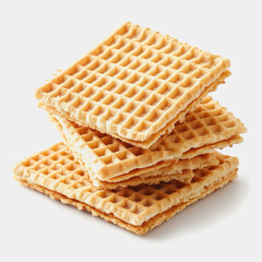 Crunchy Waffle Stacks with Golden Brown Texture, Perfect for Sweet and Savory Treats, Ideal for Dessert Ideas or Bakery Displays