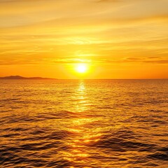 Golden Sunset Over Ocean