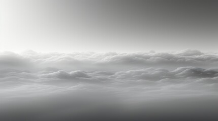 Fototapeta premium Vast Sea of Clouds with Beams of Light Piercing Through, Creating a Mysterious and Serene Atmosphere 