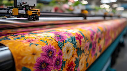 Sublimation Printers with DTF Technology Producing Vibrant Floral Fabrics