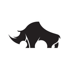 Creative black rhinoceros collection logo design vector symbol illustration stock	