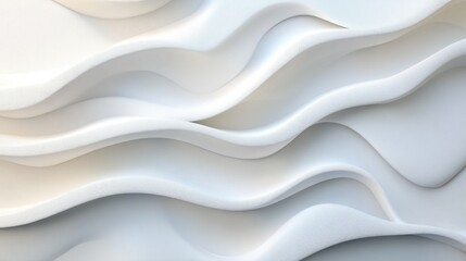 Obraz premium Abstract White Wavy Surface with Textured Pattern