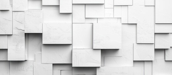 Obraz premium Abstract white square geometric pattern background.