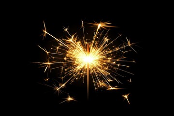 Sparkler Illuminating the Dark Night Sky