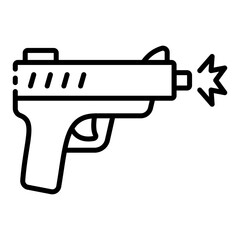 Action icon with a space blaster gun for sci fi