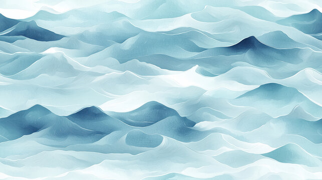 The image is a blue ocean with white waves