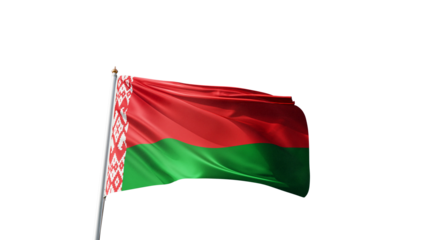 Flag of belarus with no background, transparent png, flag on a flag pole waving in the wind, national symbol of belarus, country in europe, picture of a flag