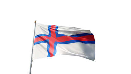 Flag of faroe island with no background, transparent png, flag on a flag pole waving in the wind, national symbol of faroe island, picture of a flag