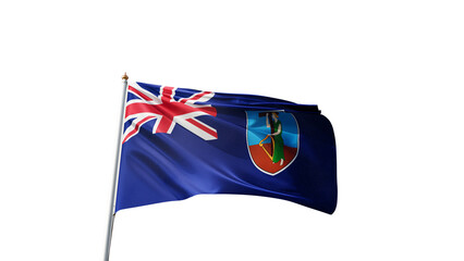 Flag of montserrat with no background, transparent png, flag on a flag pole waving in the wind, national symbol of montserrat, picture of a flag