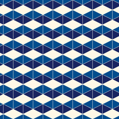 Contemporary geometric pattern. Repeated triangles ornament. Modern geo abstract background. Seamless surface design. Mosaic wallpaper. Digital paper, textile print. Vector illustration