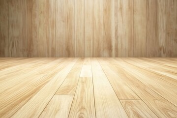 Empty wooden floor and wall background.