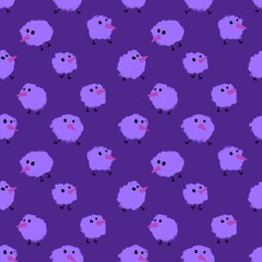 Fototapeta premium Easter chicken seamless birds pattern for wrapping paper and fabrics