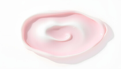 white and pink cosmetic cream isolated with white highlights, png