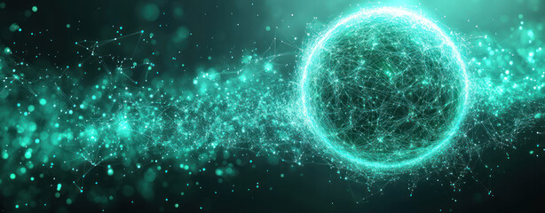 Obraz premium dynamic 3D digital globe with glowing network connections, showcasing vibrant and interconnected world. visual evokes sense of technology and innovation