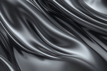 Fototapeta premium Abstract light geometric waves 3d textile silver color. Design template for backgrounds, backdrops and wallpapers. Stylish minimalism copyspace