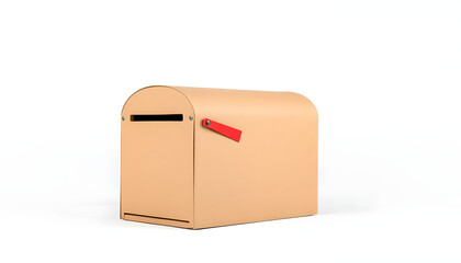 Cardboard mail box isolated on a white background isolated with white highlights, png