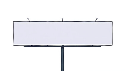 Obraz premium Minimal large-scale horizontal billboard mockup isolated with white highlights, png