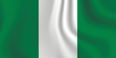 Obraz premium Flag of Nigeria. Nigerian national symbol in official colors. Template icon. Abstract vector background.