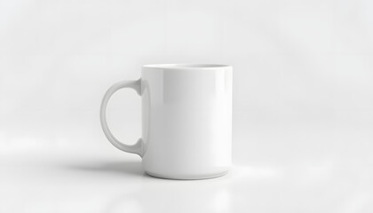 Fototapeta premium Mug mock up isolated on light gray background. 3D illustrating isolated with white highlights, png