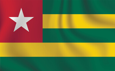 Obraz premium Flag of Togo. National symbol in official colors. Template icon. Abstract vector background.
