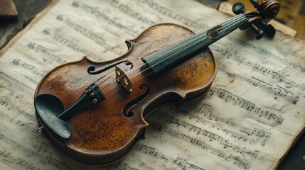 Violin on Sheet Music