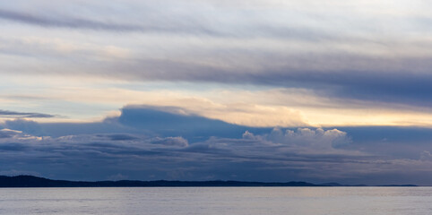 Serene Sunrise Over Ocean on Vancouver Island, British Columbia
