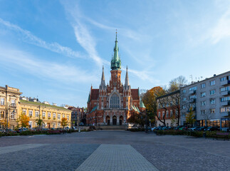 Fototapeta premium Krakow Old Town St. Mary's Basilica Main Market Square St Florians gate and Barbakan Royal Castle St. Joseph's Church
