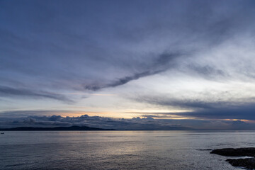 Beautiful Sunrise Over Calm Waters in Victoria, Vancouver Island