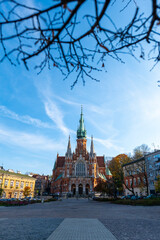 Fototapeta premium Krakow Old Town St. Mary's Basilica Main Market Square St Florians gate and Barbakan Royal Castle St. Joseph's Church