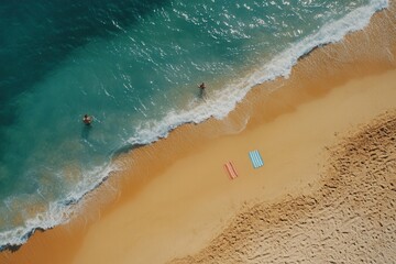 Tourists swimming and sunbathing at coogee beach, sydney, australia
