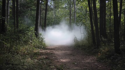 Obraz premium Misty forest path.