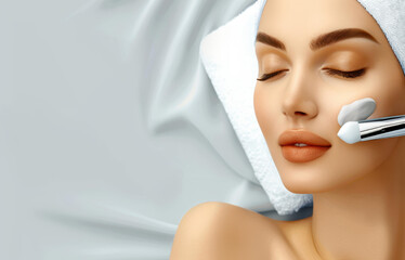 Skilled beautician uses advanced techniques to rejuvenate the young womans skin at a chic beauty salon.