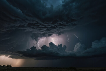 dark clouds from the thunderstorm