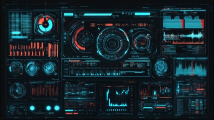 Fototapeta premium Futuristic interface background, holographic display, sleek design, futuristic style.