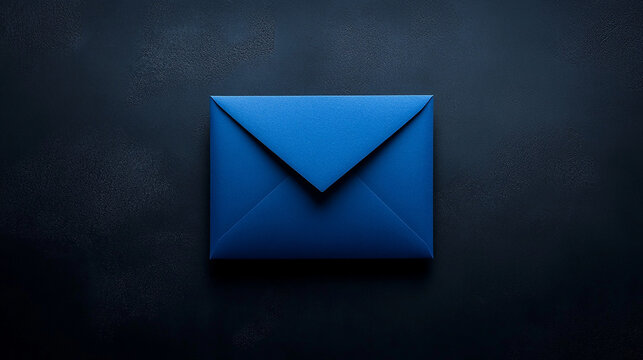 A striking blue envelope against a black backdrop